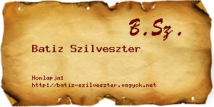 Batiz Szilveszter névjegykártya